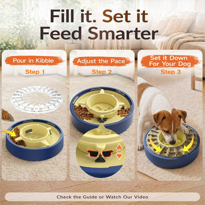 Smart Slow Feeder Dog Bowl – Interactive Puzzle & Anti-Gulping Design