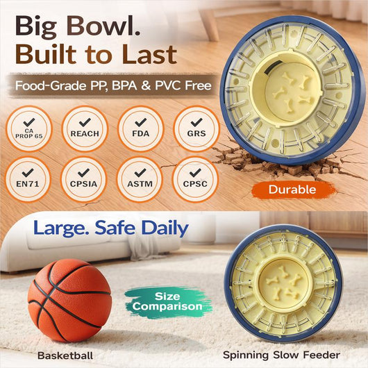 Smart Slow Feeder Dog Bowl – Interactive Puzzle & Anti-Gulping Design