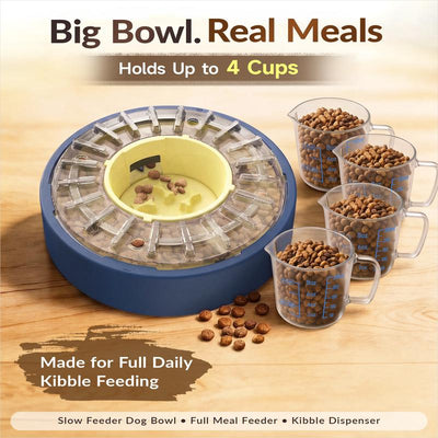 Smart Slow Feeder Dog Bowl – Interactive Puzzle & Anti-Gulping Design