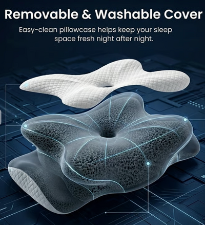 Cooling Memory Neck Pillow, Adjustable Ergonomic Memory Foam Neck Pillows, Cervical Support