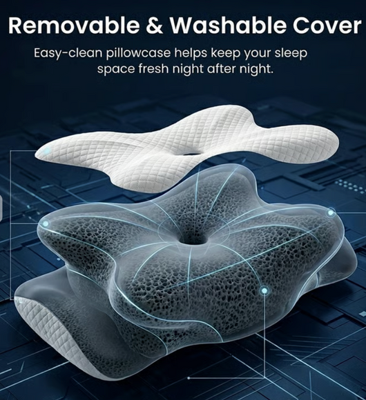 Cooling Memory Neck Pillow, Adjustable Ergonomic Memory Foam Neck Pillows, Cervical Support